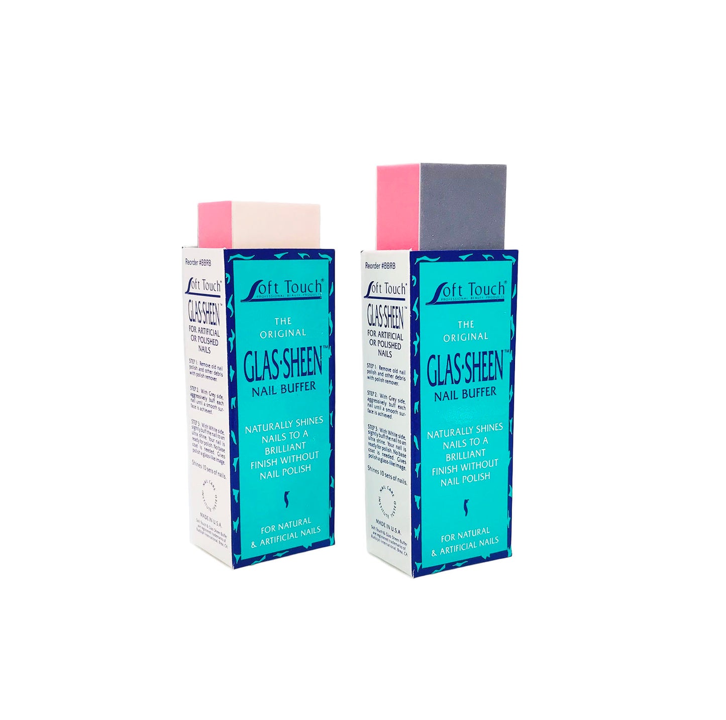2 Step Glas-Sheen Nail Buffer Grey/White