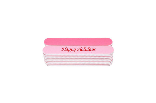 4 3/8" Pink Happy Holidays Nail File 280/320
