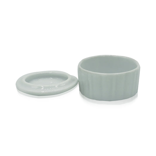 Porcelain Dappen Dish, Round w/Cover (12/bx) - Soft Touch®