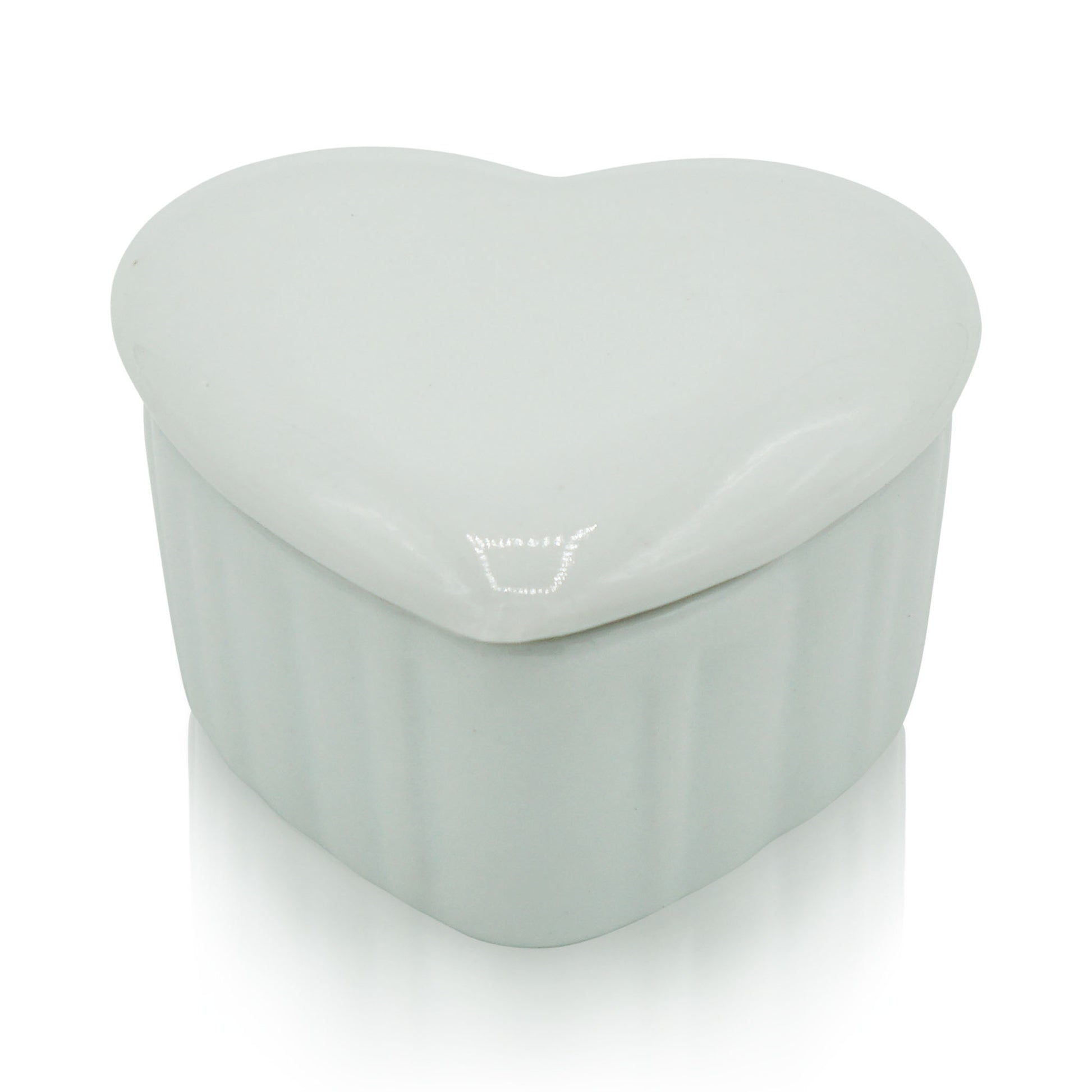 Porcelain Dappen Dish, Heart w/Cover (12/bx) - Soft Touch®
