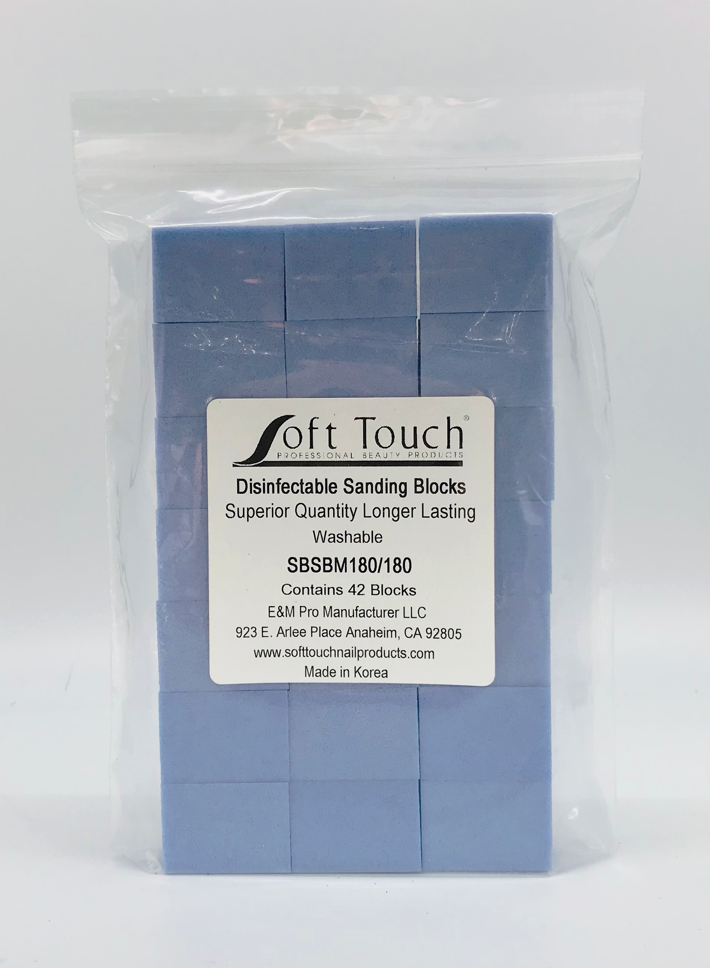 Sanding Block Mini Blue Disinfectable/Washable. Medium 180