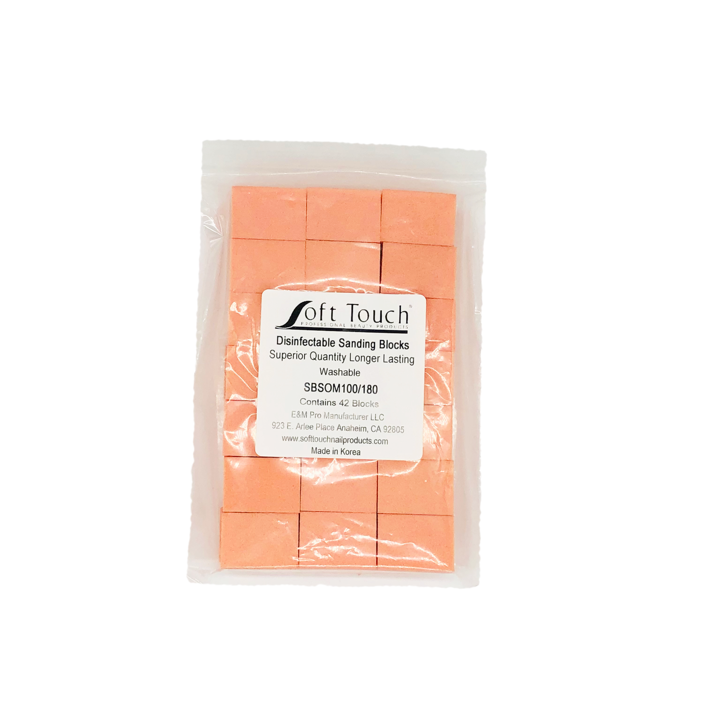 Sanding Block Mini Orange Disinfectable. Coarse 100/Medium 180